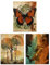 Set of 3 Prints Vintage Botanical Art Tree Fern Butterfly Pack of 3 A4 Poster Living Room Wall Art Prints