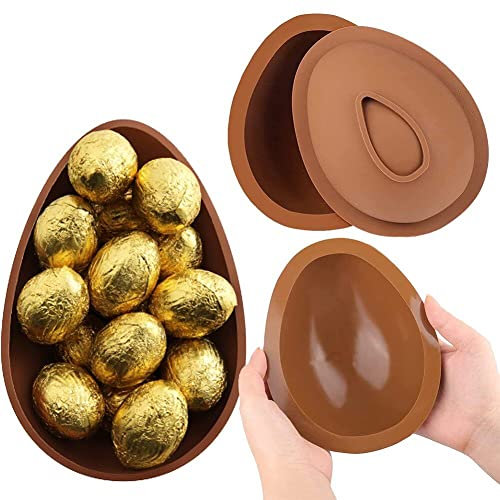 Stampo di Cioccolato di Uovo di Pasqua di Grandi Dimensioni in Silicone 3D Stampo Fondente Antiaderente Dessert Doga
