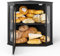 BMOSU Corner Bread Box for Kitchen Countertop Double Layer Bamboo Wooden Bread box Large Capacity Bread Storage Bin(Black, Extra Large)