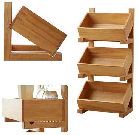 Rangement Legumes Présentoir de Snacks pour Produits/ Fruit/ Légume, Panier à Collations à 3 Niveaux pour Garde-manger/ Cuisine, Organisateur de Collations de Stockage à Domicile pour Salle de Cinéma