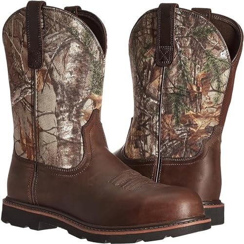 LNNLOO Stivali Da Equitazione (38-48), Stivale Western, Punta Rotonda/Ricamo, Pull-on/Tubo Centrale, Antiscivolo/Traspirante, Per Autunno Inverno/Uomo Donna,44,B