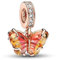 TCZNAF Pink & Yellow Murano Glass Schmetterling Charms Bead -Anhänger für Europäische Armbänder und Halsketten für Damen