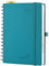 POPRUN Kalender 2025 Tagesplaner Softcover 21,5 x 14,5 cm (Jan.2025-Dez.2025), Tageskalender Ringbuch 1 Tag 1 Seite (Montag - Sonntag) mit PU-Leder, Monatliche Registerkarten - Pazifikgrün
