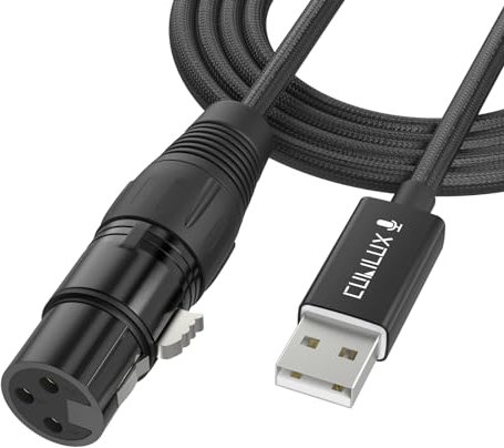 Cubilux USB-A-auf-XLR-Mikrofonkabel, USB-auf-XLR-Buchse, Mikrofonkabel für Laptop, Computer, PC, 2 m