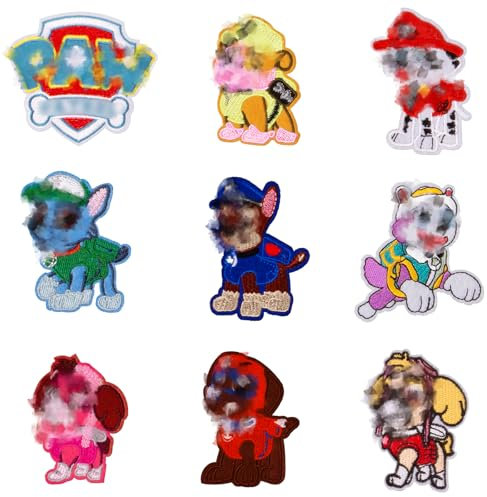 Flicken zum Aufbügeln Kinder, 9 Stück Patches zum Aufbügeln-Aufnähen, Aufnäher Kinder Bügelbilder für Textilien, Bügelbilder Kinder für Kleidung, Hosen, Rucksäcke, Hüte, Jeans