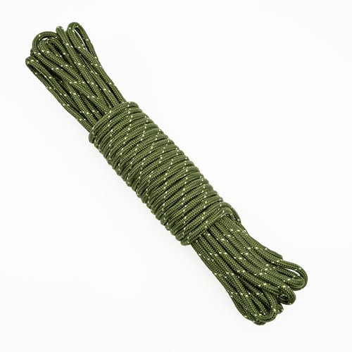 G2PLUS 8mm Paracord Seil, Salbegrün Nylonseil, 20M Multifunktional Outdoor Seil, Kletterndes Zugbinde Seil, Wäsche Seil für Kampierenden Garten im Freien