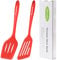 Spatulas for Cooking, 2 Pack Red Solid Silicone Spatula High Heat Non-Slip Grip Slotted Spatula Set Kitchen Turner, Heavy Duty Large Flexible Silicone Spatula Easy to Clean for Cooking Fish Pancakes