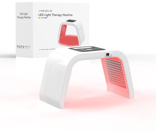 MEGELIN LED Lichttherapiegerät mit 8 Farben, U-förmige Infrarot Rotlichtlampe für Gesicht,Lichttherapie LED-Gesichtsmaske, Rücken & Körper, Für Muskelentspannung & Hautpflege Zuhause