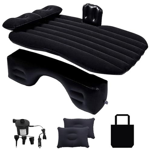 Sgizoku Inflatable Car Air Mattress for Back Seat, Suv Mattress Bed with Electric Air-Pump And Back Seat Extended Couch,Portable Blow Up Mattress,140×89x42 cm Universal Car Sleeping Mattress