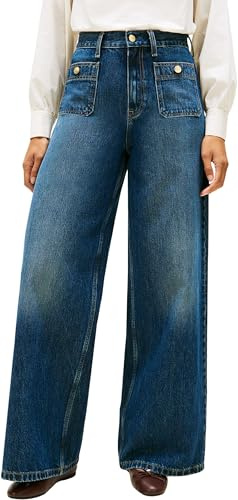 Tommy Hilfiger Damen Andere Jeans DNM Mine 70's Wide Leg Hw Ww0ww49387