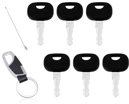 6 Stücke 14603 Zündschlüssel,8 Stücke Baumaschinenschlüssel,mit 2 Stücke Schlüsselring, Kompatibel mit Minibagger, Gabelstapler,Radlader
