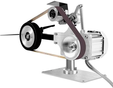 762 * 25mm 220V Band-Tellerschleifer, Schleifmaschine, 2-in-1 Zubehör Bandschleifmaschine, mit Schleifband, Rohrbandschleifer, zum Schleifen Polieren u. Satinieren