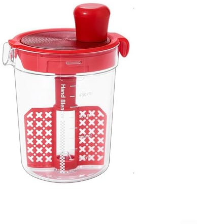 Eggbeater Sauce Mixer Hand Mixer with Integrated Scale for Kitchen Baking and Mixing Tasks (Red)