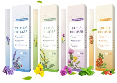 4Pcs Herbal Purifier Herbal Diffuser Pen Lungenreinigungsspray Lungenreinigung Kräuter Diffusor Herbal Purifier Lungenreinigungsspray Natural Inhaler Stick für Breathing Ease Stressabbau