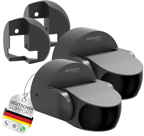 Oktaplex Bea 2er Set Bewegungsmelder Eckmontage Aussen IP65 | PIR-Sensor schwenkbar 180° 12m Reichweite 230V anthrazit Aufputz Bewegungssensor