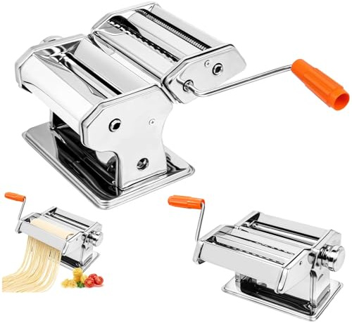 Nudelmaschine Nudel Edelstahl Nudelaufsätze Maker Edelstahl Pastamaschine 5-in-1 Stainless Steel Pasta Lasagne Spaghetti Tagliatelle Ravioli Maker Machine