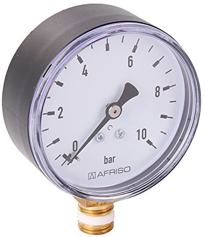Sanitop-Wingenroth Rohrfeder-Manometer für den Heizungs- und Sanitärbereich, Kunststoff, 1 Stück, 1/4 Zoll, 27165 3