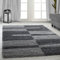 Carpetsale24 Teppich Wohnzimmer Moderne Kariert Design Shaggy Flokati 80 x 150 cm Grau - Hochflor Teppich Schlafzimmer Extra Weich Pflegeleicht - Langflor Flauschiger Teppich Läufer