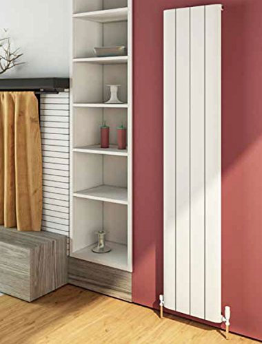 Eastbrook Peretti Aluminium Matt White Vertical Designer Radiator 1800mm x 375mm Central Heating