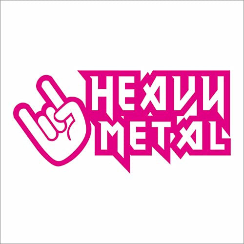 JINTORA Aufkleber für Auto - Autoaufkleber - Heavy Metal Hardcore Trash Guitar Drums - 190x90mm - JDM - Die Cut - Bus - Fenster - Heckscheibe - Laptop - LKW - Tuning - pink