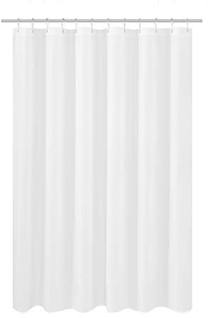 N&Y HOME Duschvorhang aus Stoff, 175,3 x 177,8 cm, Hotelqualität, waschbar, wasserabweisend, Weiß, Spa-Badezimmervorhänge mit Ösen, 175,3 x 178,8 cm
