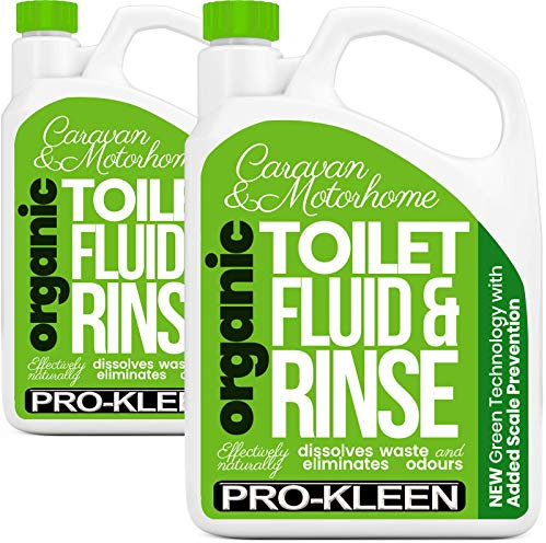 Pro-Kleen Organic Caravan Toilet Chemical Fluid Rinse Green Solution Cleaner 4L for Caravan and Motorhomes - Eco-Friendly, Formaldehyde Free - 4 Litres