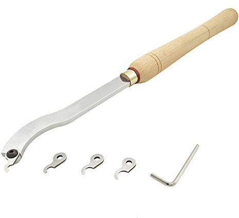 Woodturning Chisel Set, Ring Wooden Handle Parting Tool with 4 Kinds of End, HSS Woodworking Lathe Chisel Set for Making Bracelets, Ring, Curtain Rings and Wheels