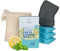 Duschbrocken 2in1 Festes Shampoo & Duschgel Set – 3x Maxi Minz, FAIRpackung & Sisalsäckchen - Natürlich, Vegan & Plastikfrei