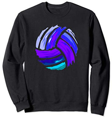 Regalo di pallavolo blu e viola per ragazze adolescenti Felpa