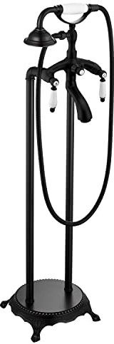 Robinet de baignoire autonome en bronze huilé avec pommeau de douche à main en forme de téléphone à haut débit, Mitigeur Baignoire