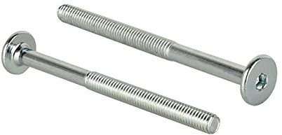 woplus Flachkopfschrauben Möbelschrauben Möbelverbinder Stahl Verzinkt M6 x 75mm Flachkopf Antrieb:Innensechskant SW4 (10 Stück M6 x 75mm)