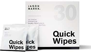 Jason Markk Quick Wipes 30 Pack, White, One Size - Dual-Textured Cleaning Wipe - Individually Packaged - Cleans Sneakers and Shoes - Fits in Bag, Backpack, or Pocket, White, 30-pack Wipes
