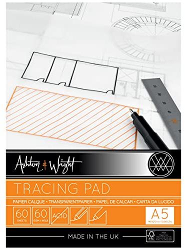 Ashton and Wright - A5 Transparentblock, 60 g/m², 60 Blatt