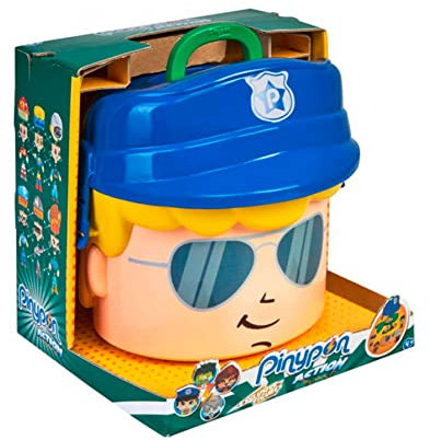 Container Action- Pinypon Polizei und Monster, darunter 4 Figuren und kleine Accessoires (Famous 700.016.645)