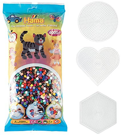 Hama Midi Size Beads, Plastic, Multi-Colour, Diameter 5 mm