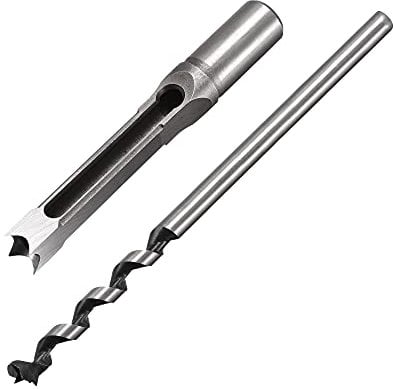 sourcing map Square Hole Drill Bits for Wood 12.5mm x 210mm Mortising Chisel Bit Auger Cutter Tool for Woodworking Carpentry Drilling Tool