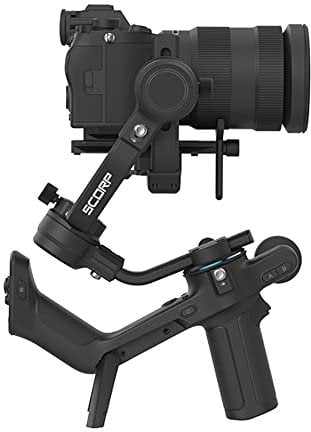 Feiyu SCORP-C [Offiziell] Stabilisator Gimbal für spiegellose/DSLR-Kameras, 2,5kg Nutzlast, 13 Stunden Akkulaufzeit - Kompatibel mit Sony, Lumix, Canon
