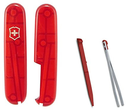 Victorinox Translucent Red Scales + Colour Accessories for 91mm Swiss Army Victorinox