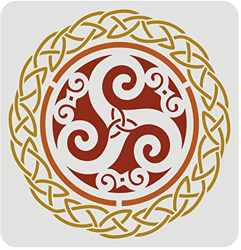 FINGERINSPIRE Keltische Triskele Schablone 30x30cm Wikinger keltische Knotenschablone dreifache Spirale keltische Symbolschablone zum Malen auf Wand Leinwand Fliesen Möbeln und Papier