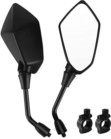 Hotiko M10 Universal Motorrad Rückspiegel Spiegel Set mit 22mm Lenkerhalterung