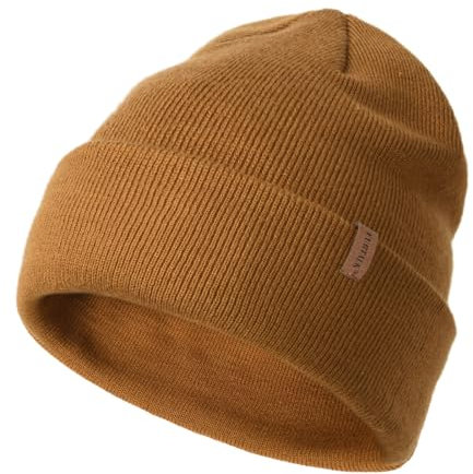 FURTALK Herren Cuffed Beanie Winter Mütze Unisex Wintermütze Weich Warm Strickmütze Braun