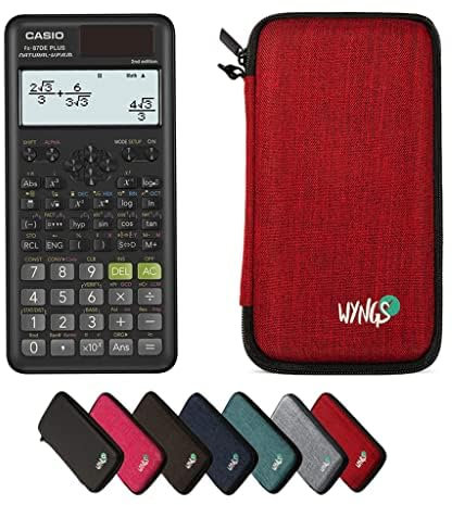 Casio fx-87DE Plus 2nd Edition inklusive Schutztasche von WYNGS in Rot - Basic Set
