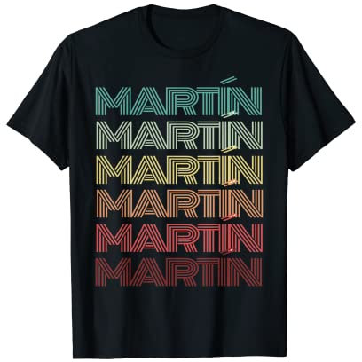 Vorname MARTíN Spanischer Junge Retro Geburtstag Namensschild T-Shirt