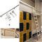 Sliding Barn Door Kit 3.3ft-20ft Sliding Ladder Library Full Set Hardware Rolling Track (No Ladder), Steel Round Tube Mobile Leiter Track for Home/Indoor/Loft, Extension Track