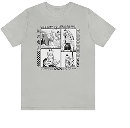 MEDM Kettensägen Mann Macht Japanische Manga-T-Shirts Für Frauen Männer Kleidung Denji AKI Makima Chainsaw Mann Anime Übergroße T-Shirt-Kleidung