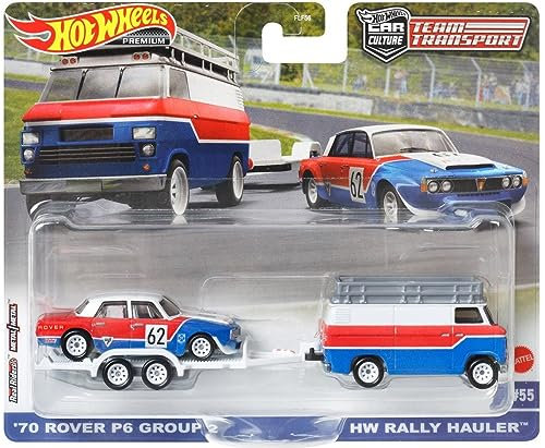 Hot Wheels Team Transport '70 Rover P6 Group 2 y HW Rally Hauler #55 HKF45