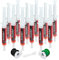 ERRECOM Red Brilliant - 12 x 7,5 ML, Traceur UV à Base POE pour localiser Fuites de Gaz Réfrigérant dans Les Systèmes A/C de Véhicules avec Compresseur Electrique, Contient Adaptateur R134a e R1234yf