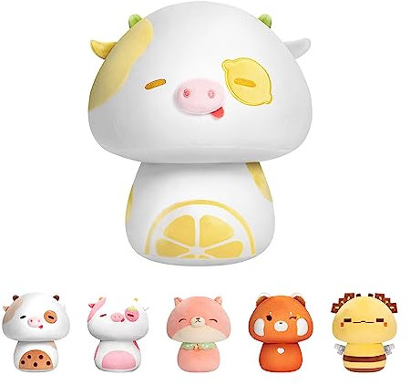 Mewaii Zitronen Kuh Kuscheltier 20 cm Plüschkissen Kawaii Kuh Plüschtier Weiches Kuscheltier für Kinder und Erwachsene
