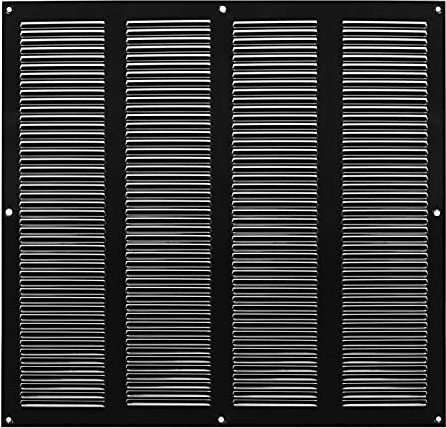 400x400mm Rejilla de Ventilación de Acero Negro con Mosquitera - Rejillas de Ventilación Metálicas