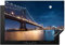 KitchenYeah© Herdabdeckplatte Einteilig Küche Herdabdeckung Induktionsfeld Ceranfeld Herdabdeckplatten Vinyl Matte Aufrollbar Brücke - Licht - Abend - See - Blau - Stadt - 76x51 cm